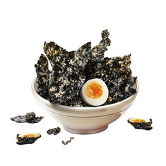 Wall Mural - A bowl of food with a boiled egg