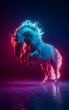 A Horse in a neon background