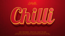 Chilli Text Effect. Spicy Text Mockup Template
