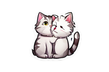  cute two cats transparent background