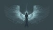Angelic Figure Radiating Light and Sound Waves Illustration