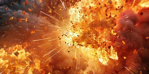Wall Mural - a powerful explosion, fire, tragedy, chemical reaction.