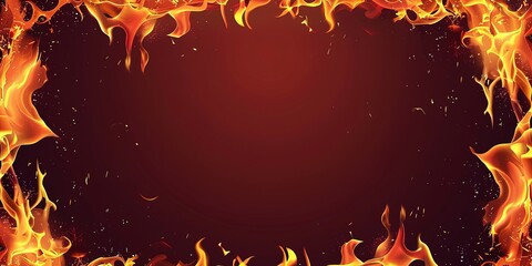 Wall Mural - illustration of fire on a black background, burning, background, wallpaper.