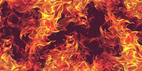 Wall Mural - illustration of fire on a black background, burning, background, wallpaper.
