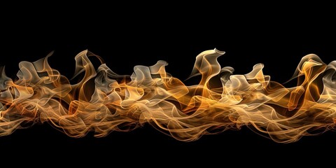 Wall Mural - illustration of fire on a black background, burning, background, wallpaper.