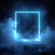 Abstract square neon background. futuristic technology