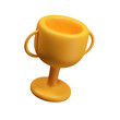 3D illustration icon golden trophy