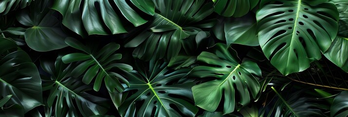  green leafs background HD elegant for banner aspect ratio 3:1