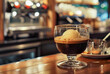 Affogato Coffee Dessert in a Glass at the Cafe