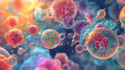 Wall Mural - Atom abstrac background, Molecular science background image and atomic model.