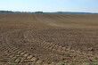 Plowed field. Soil environment ecology