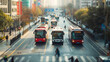 People in China use electric buses to travel within the city. They are convenient, fast and environmentally friendly. 