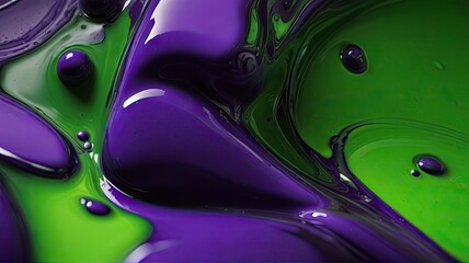 Sticker - abstract green and purple liquid background illustration