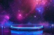 Abstract circle neon background. HUD futuristic technology