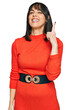 © Krakenimages.com - Young hispanic woman wearing casual clothes pointing finger up with successful idea. exited and happy. number one.