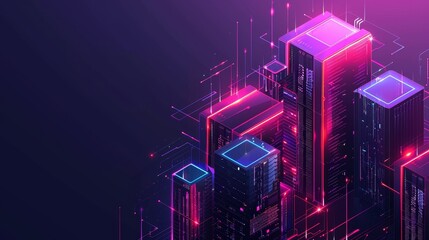 Aufkleber - Server or data center room with servers of cloud storage. Dark datacenter with data signals. Tech background of computer warehouses.