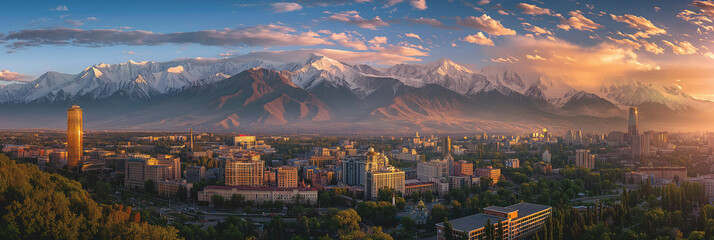 Canvas Print - Great City in the World Evoking Bishkek in Kyrgyzstan