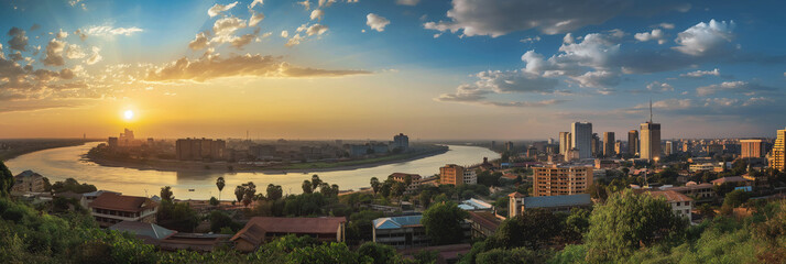Canvas Print - Great City in the World Evoking Bamako in Mali