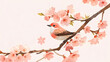 Japanese Sakura with a bird.