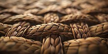 Close-up Of A 3D Woven Basket Texture, Perfect For A Clean And Organic Background In Eco-friendly Product Ads