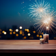 Wall Mural - lifestyle photo fireworks with room for text.