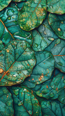 Wall Mural - Abstract green leaf texture for background