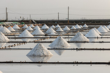 Wall Mural - Jingzaijiao Tile paved Salt Fields in Tainan of Taiwan