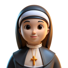 The Nun Avatar 3D Icon
