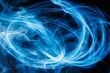 Abstract Blue Swirls of Light in Darkness