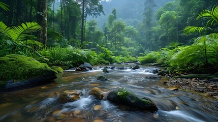 Canvas Print - Minimalist Design Emphasizes Environmental Conservation A Clean Color Palette Highlights the Importance of Preserving Natural Habitats and Ecosystems