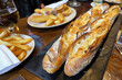 french baguette at a brasserie