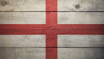 Wall Mural - Union Jack Grain: England Flag on Textured Wooden Background