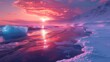 In the embrace of an icy exotic realm, a luna pharma sunset melts over the horizon, transforming the background into a dreamscape.