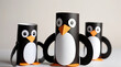 © triocean - Kids crafts, cute penguins made of toilet rolls and papers