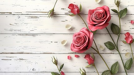 Wall Mural - Amazing Happy mother's day illustration of bunch of rose card background