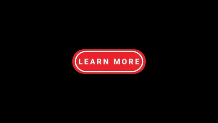 Mouse cursor clicking read learn more button with white text. 4k animation motion graphics isolated on black with alpha channel. 