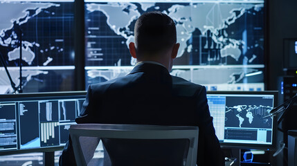 Cyber security network, privacy data protection concept. Computer programmer team with network security system, software development, data encryption, innovation cybersecurity technology background