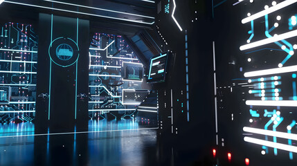 Cyber security network, privacy data protection concept. Computer programmer team with network security system, software development, data encryption, innovation cybersecurity technology background
