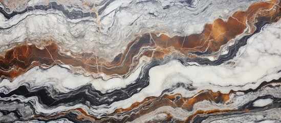 Canvas Print - A unique piece of marble featuring intricate brown and white swirls in its pattern, adding elegance to any space