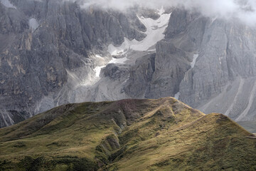 Wall Mural - Summer view of the famous Pale di San Martino  landscape, near San Martino di Castrozza, Italian Dolomites, Europe                        