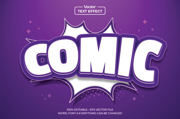 Wall Mural - comic text effect style. editable text effect with bubble text halftone background.