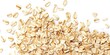 Isolated Oatmeal. Closeup of White Oatmeal Flakes in Isolation on White Background. Healthy Cereal Breakfast Food Concept