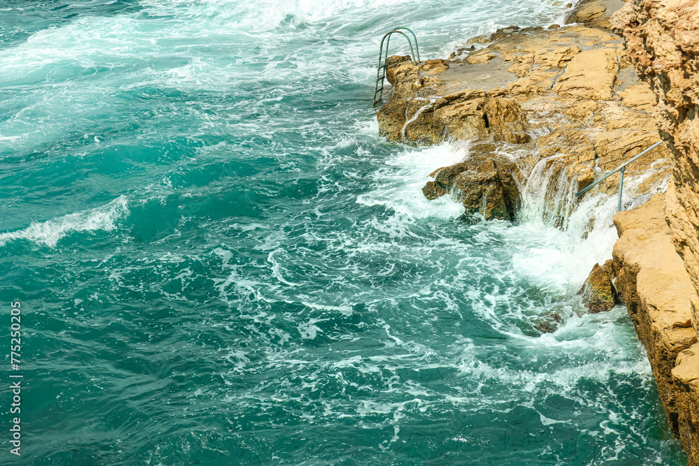 View of beautiful sea view with rocks