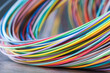 © salita2010 - Colorful fibre cable or optics wires close-up