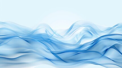 Wall Mural - Transparent blue waves background with dynamic flow, 3d render style for business and technology concept