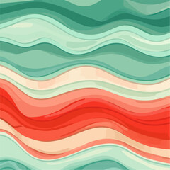 horizontal colorful abstract wave background with peru, firebrick and light sea green color