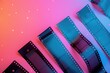 Close up view of a film strip on a pink background, suitable for various creative projects
