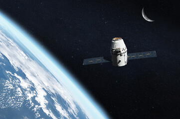 Wall Mural - blue planet earth. spacecraft launch into space. elements of this image furnished by nasa.