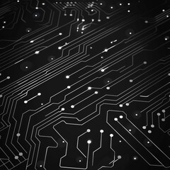 Canvas Print - Detailed black and white photo of a circuit board. Suitable for technology concepts