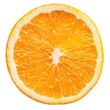 Fresh halved orange on a plain white background, perfect for food and nutrition concepts
